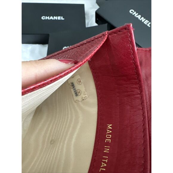 CHANEL Red Caviar Leather Timeless French Wallet W/Box - Picture 16 of 16